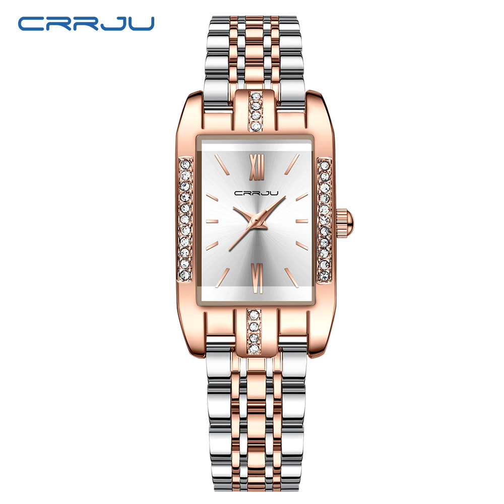 Luxury Watch Deals - CRRJU Luxury Square Watch for Woman