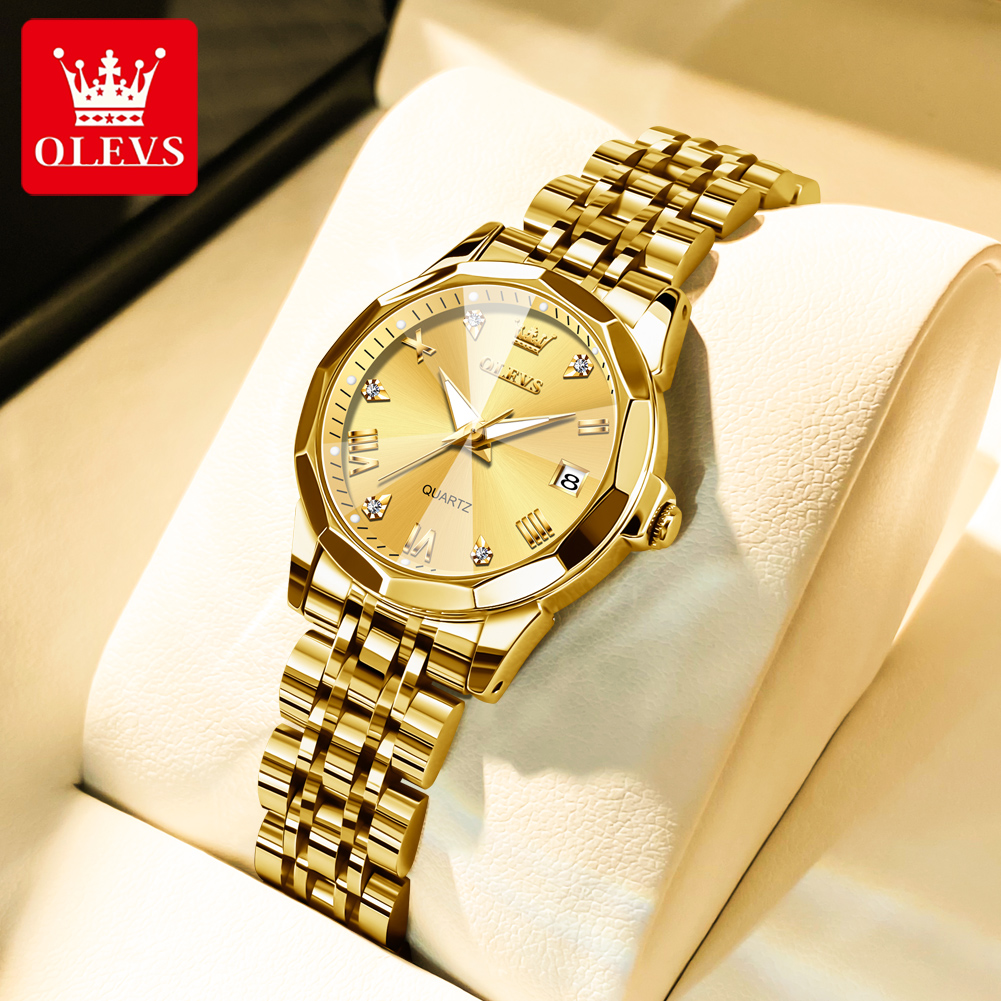 Luxury Watch Deals - OLEVS Fashion Golden Watch for Women