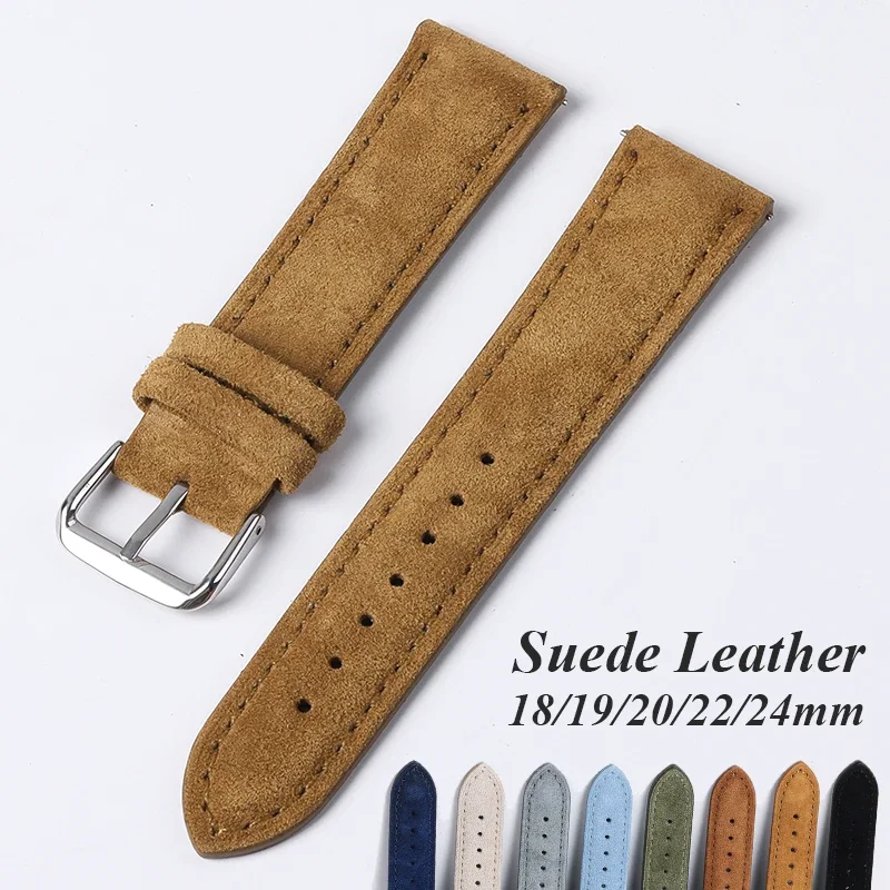 Luxury Watch Jaeger Lecoultre - Suede Genuine Leather Watchband for Seiko