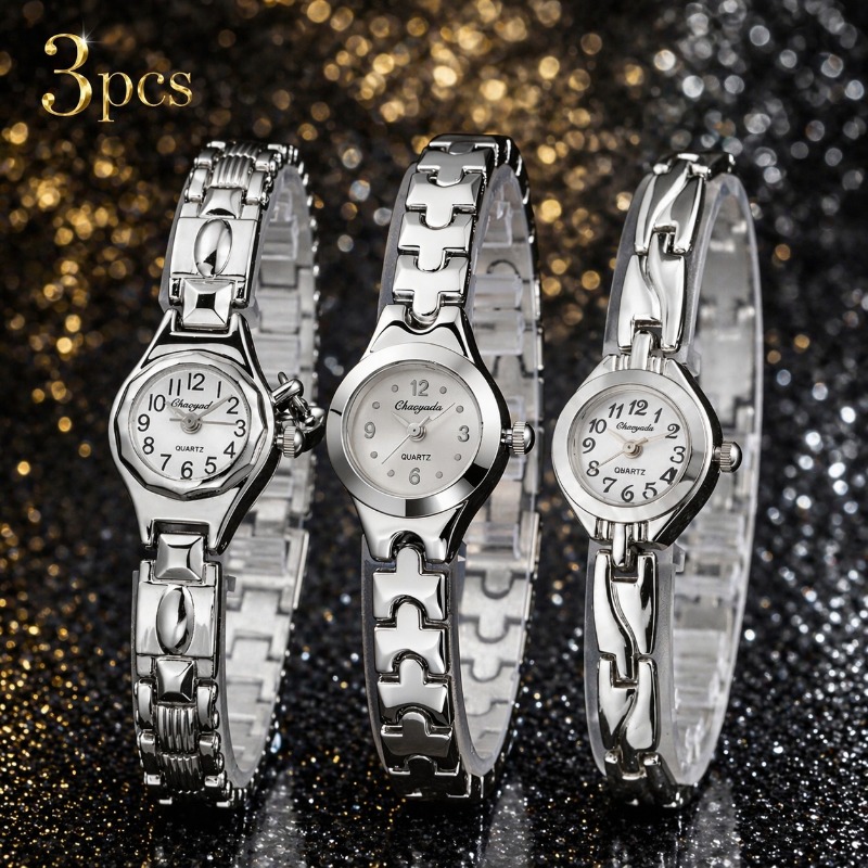3 Pieces Fashion Women Watches - đánh giá và giá Luxury Watch Arabic