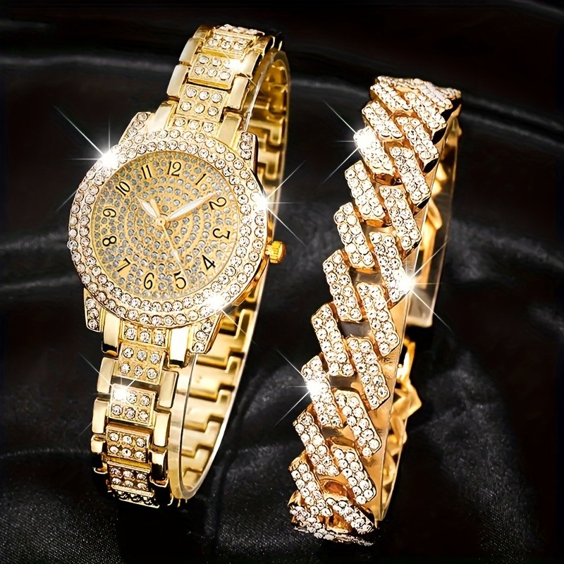 2PCS Luxury Diamond Women's Wa - đánh giá và giá Luxury Watch Arabic