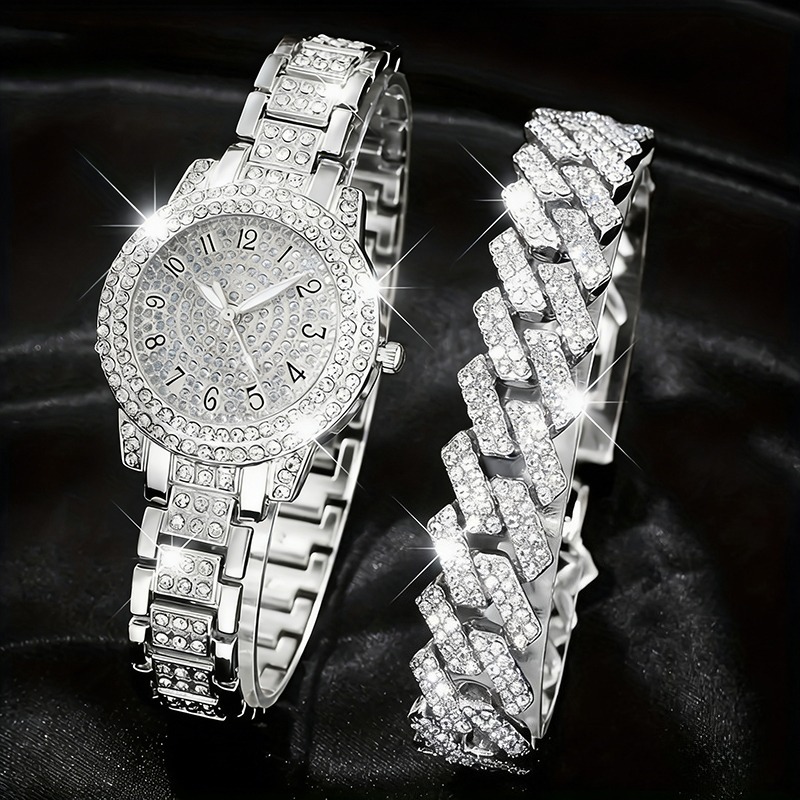 2PCS Luxury Diamond Women's Wa - đánh giá và giá Luxury Watch Arabic