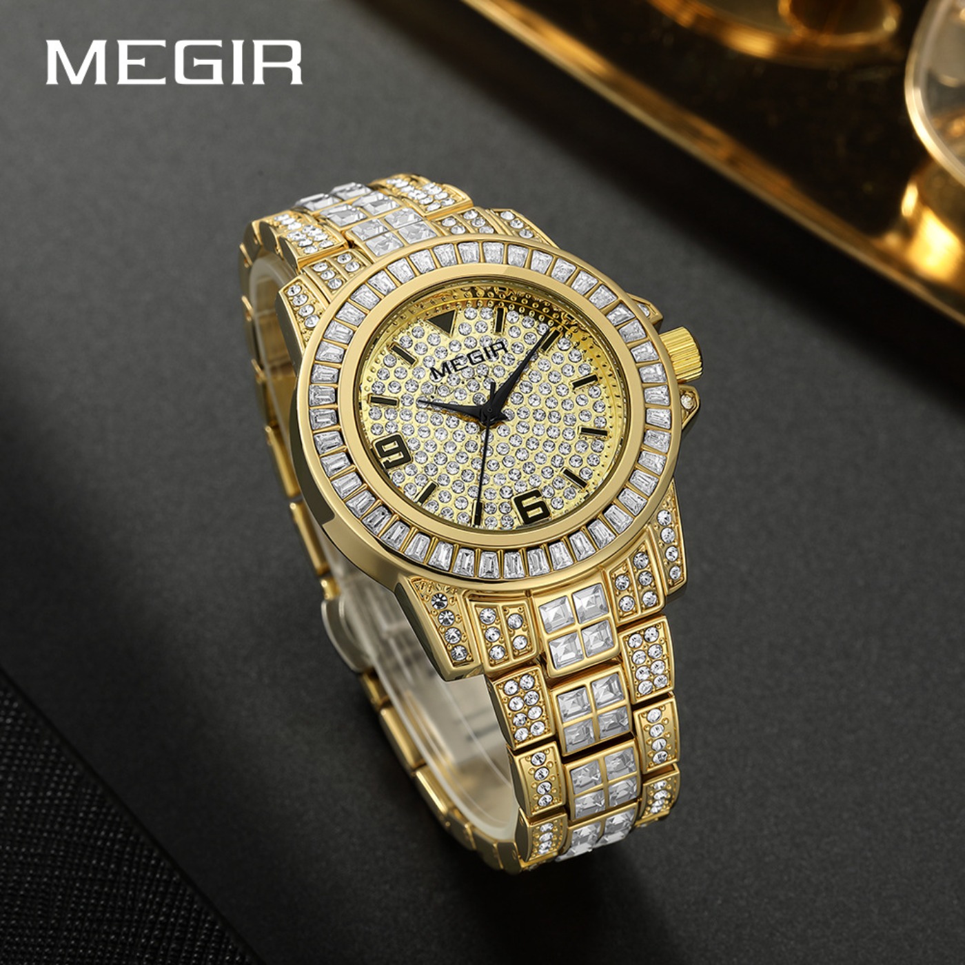 MEGIR Luxury Diamond Watches U - đánh giá và giá Luxury Watch With Bracelet