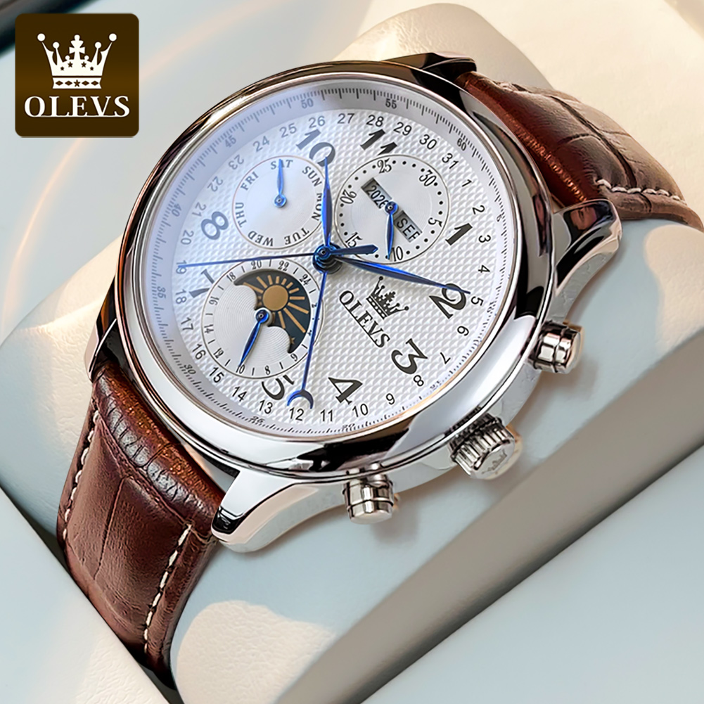 OLEVS 6667 Moon Phase Men's Wa - đánh giá và giá Luxury Watch On Sale