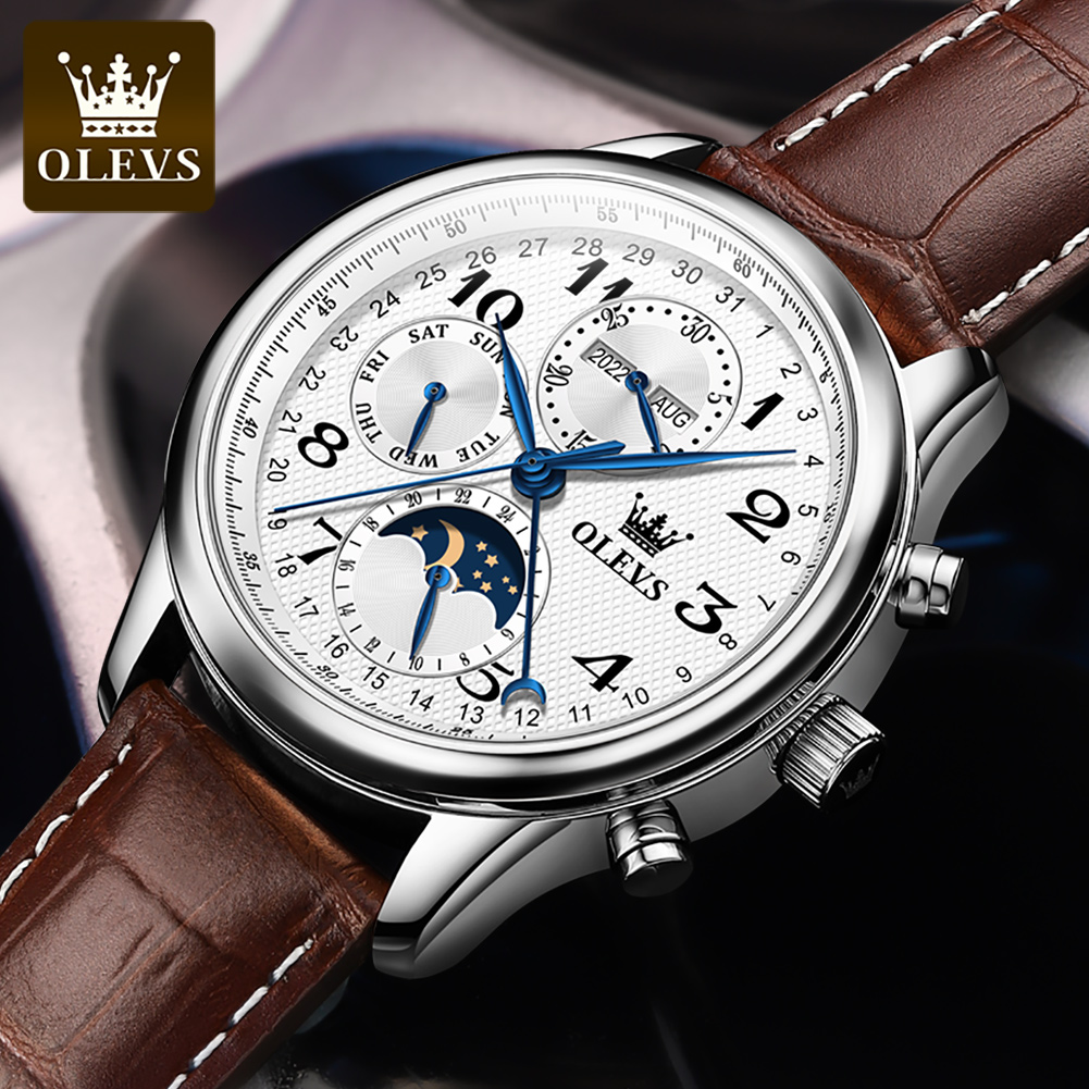 OLEVS 6667 Moon Phase Men's Wa - đánh giá và giá Luxury Watch On Sale