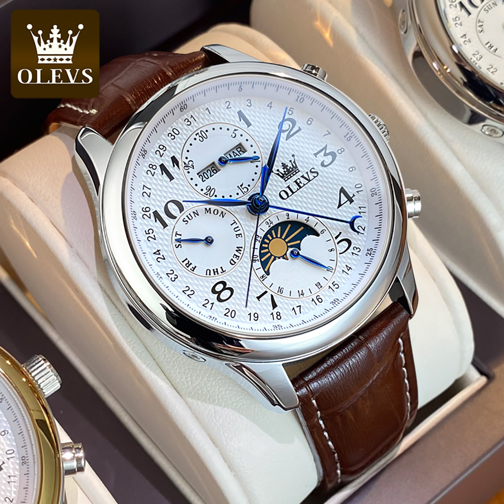 OLEVS 6667 Moon Phase Men's Wa - đánh giá và giá Luxury Watch On Sale