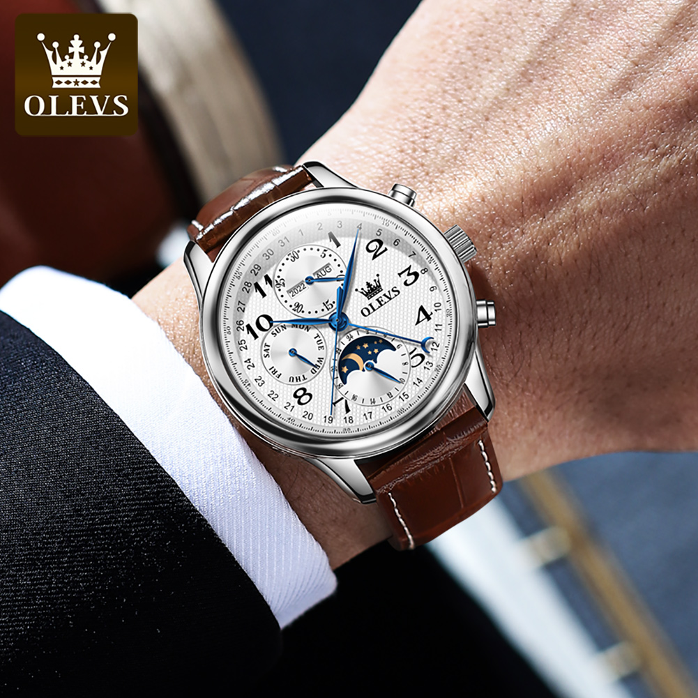 OLEVS 6667 Moon Phase Men's Wa - đánh giá và giá Luxury Watch On Sale