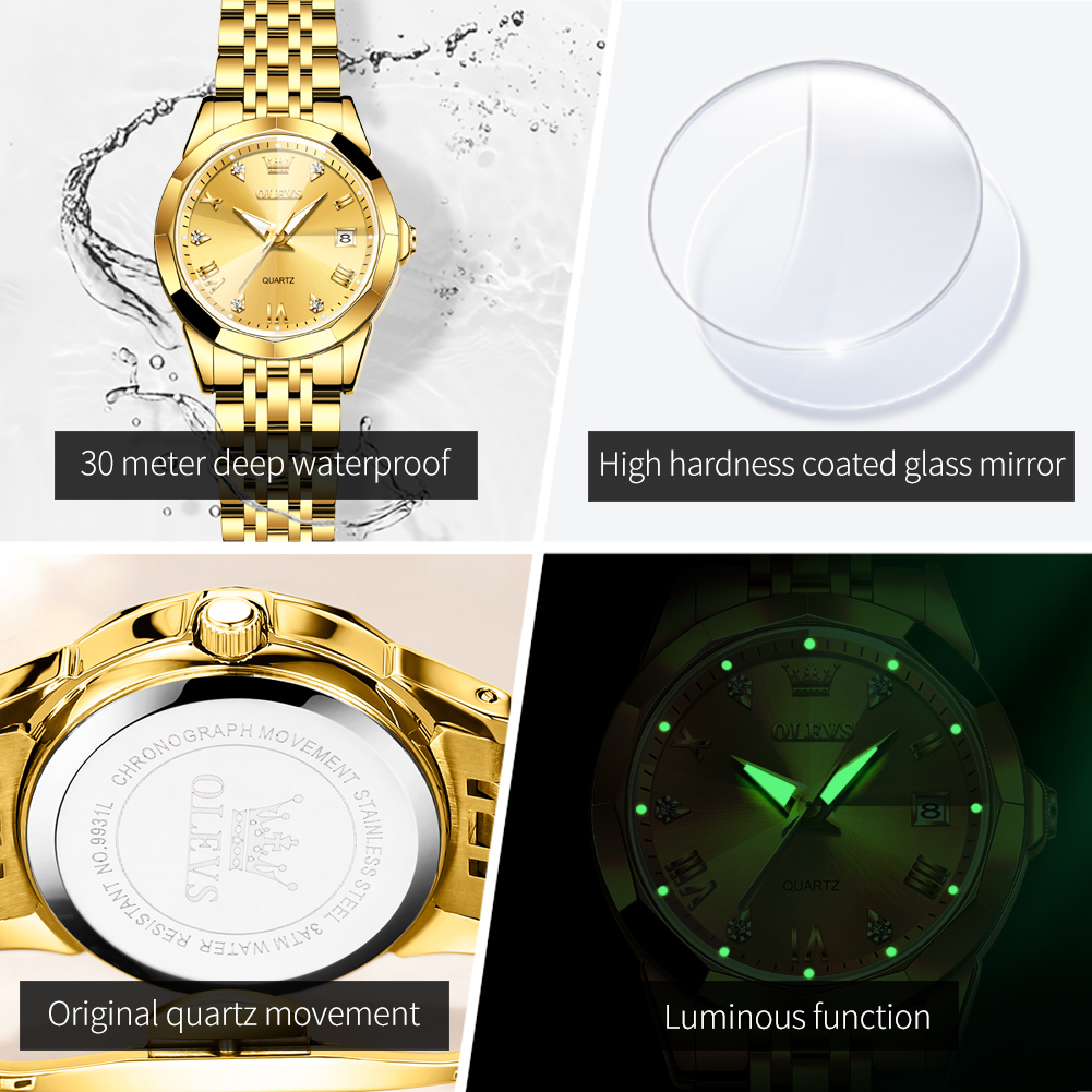 OLEVS Fashion Golden Watch for - đánh giá và giá Luxury Watch Deals